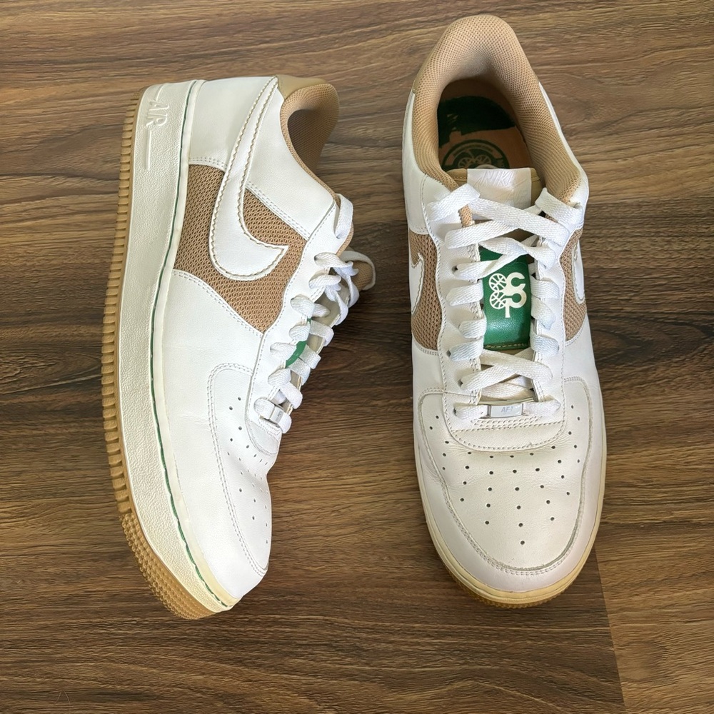 Nike Air Force 1 XXV 07 Mens 12 Shoe 315122 211 White Green Gold Cloverdale Park